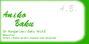 aniko baku business card